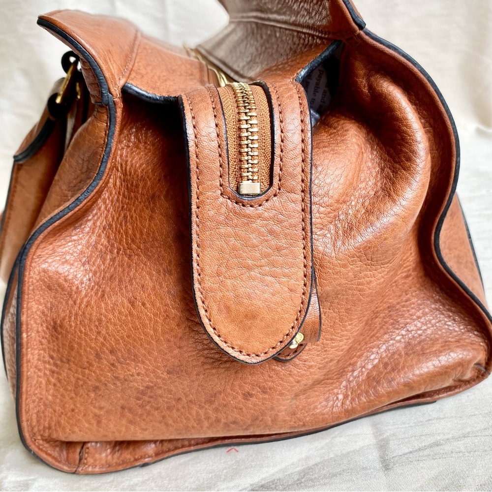 Vintage Ralph Lauren Caramel handbag old money gold hardware - Picture 4 of 14